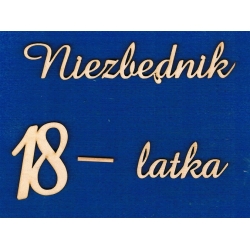 Niezbędnik 18-latka    cz;amaze / SKLEJKA #3mm / Napis mieści się na powierzchni o wymiarze 16x11cm .
